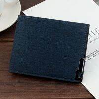 Mens Wallet Coin Purse Short Slim Mens Wallet Wallet Credit Card Bi-fold Canvas Wallet Casual Card Holder Small Metal Buckle Wallets