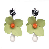 Women Fashion Bohemin Flowers Drop Earrings Trendy Statement Dangle Earrings(green)