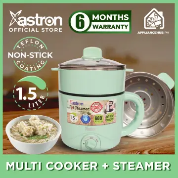 Astron QUICKPOT 1.8L Blue Multipurpose electric cooker, 450W, dry heat  protection, safe to touch, nonstick teflon coated surface