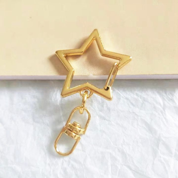 10pcs-new-cute-star-pentagram-hollow-key-chain-key-ring-keychain-diy-accessories-lobster-clasp-jewelry-making-findings-wholesale