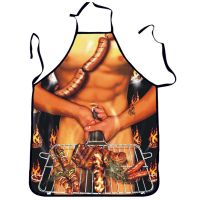 ¤卍♈ BBQ Male Grilled Sausages Avental Funny Cooking Apron Joke Dinner Kitchen Woman Men Funny Bar Party Apron Wedding Apron WQ300