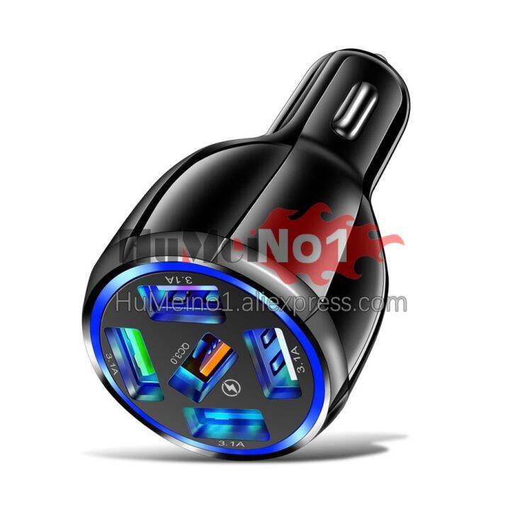 100ps-4-5พอร์ต5-usb-car-charger-48w-quick-7a-mini-fast-charging-สำหรับ-11-xiaomi-อะแดปเตอร์ชาร์จศัพท์มือถือในรถยนต์