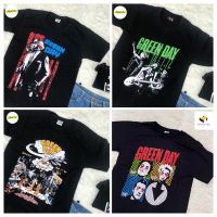 เสื้อยืดผ้าฝ้ายพิมพ์ลายขายดี เสื้อวง Greenday พิมพ์หน้าหลังS-5XL