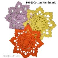 HOT Round cotton table place mat pad Cloth crochet placemat cup mug Christmas Poinsettia flower coaster handmade doily kitchen