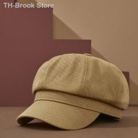 Brook Store 2023 ฤดูใบไม้ผลิและฤดูร้อนใหม่แฟชั่น Newsboy จิตรกรผู้หญิงสั้น brim Beret กลางแจ้งผ้าฝ้ายหมวกแปดเหลี่ยม