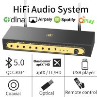 WiFi Network Music Box aptXHD Bluetooth5.0 Audio Receiver Airplay Spotify DLNA NAS Optical Coaxial AUX Conversion Adapter DAC TV Receivers