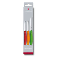 Victorinox มีดครัว Kitchen Knives - Paring Knife Set with Peeler 3 pcs Red, Orange, Green (6.7116.32)