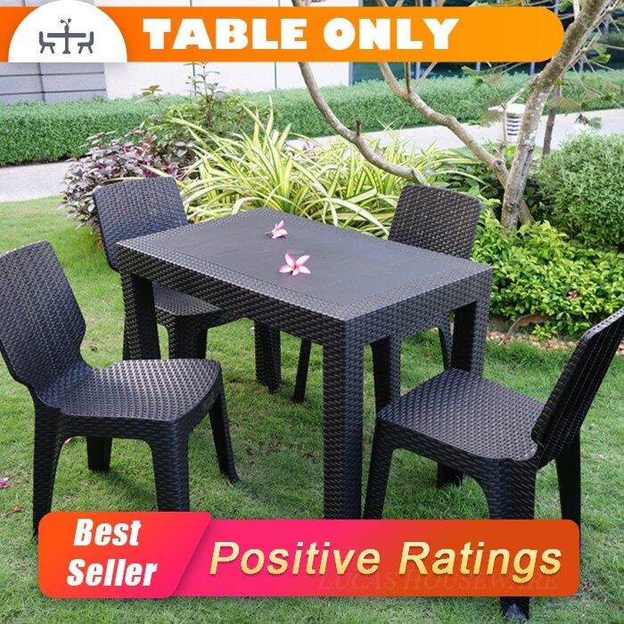 DINING TABLE RECT & SQR RATTAN DESIGN TABLE (TABLE ONLY) / OUTDOOR OR