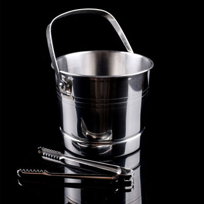 Tongs Party Portable Club With Lid Container Tools Wine Bar Cooler Stainless Steel Barware Keg Champagne Ice Bucket