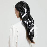 【CW】 90x90CM Silk Scarf Headband Fashion Print Hair Band Ties Hand Kerchief Bandana Shawl Hijab