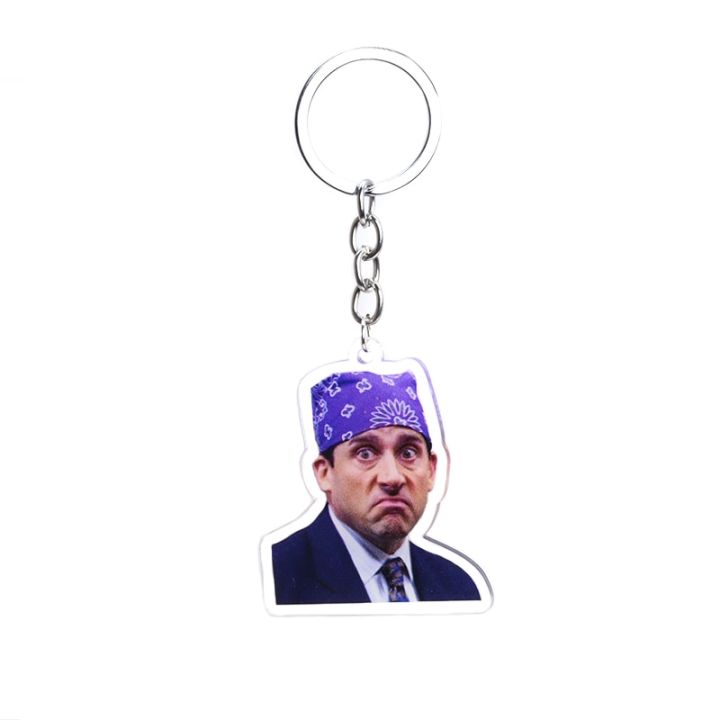 hot-tv-the-office-art-funny-keychain-acrylic-dwght-schrute-farms-beets-ryan-started-figures-keyring-key-chains-car-key-pendant-key-chains