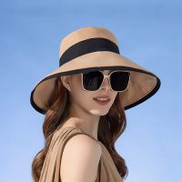 HOT★Panama Womens Fisherman Sun Pot Hat Sunscreen Beach Summer Hat Big Brim Fashion Bow Outdoor Cap H41