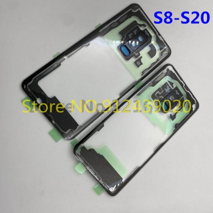 for-samsung-galaxy-s20-s10-s9-s8-plus-note10-back-battery-cover-rear-door-housing-gorilla-tempered-transparent-glass-panel-part