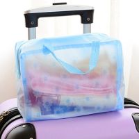 New Floral Pattern Transparent Cosmetic Bag Large Capacity Portable Waterproof Foldable Makeup Storage Bag Organizer Travel Bag