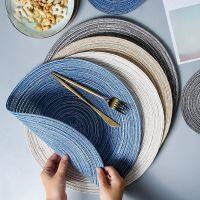 【LZ】♘☇■  6pcs/set Linen Placemats For Dinner Tabl Pad Tabl Coaster Mat Breakfast Boho Placemat Straw Heat Placemat Round Tabl Placemat