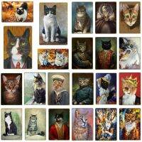 Pet Animal Cat ป้ายโลหะพิมพ์ Wall Art ภาพวาดภาพโปสเตอร์ Vintage-เหมาะสำหรับตกแต่งห้องนอนเด็ก,ผับ,หรือบาร์ Home Decor