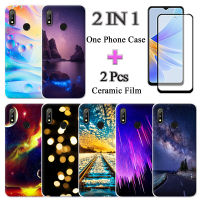 แบบ2 IN 1 Realme 3เคสใส่โทรศัพท์น่ารักพร้อมหน้าจอเซรามิกโค้งสองชิ้น