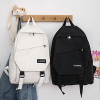 2021Canvas Solid Color Anti-theft Back Pocket Backpack Women Student Backpack School Bag Travel Laptop Backpack Men School Bag