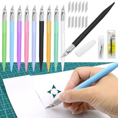【YF】 Metal Carving Utility with 12 Blades Crafts Paper Cutter Pen Leather Fabric Precision Art Cutting Tools