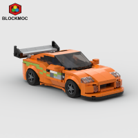 MOC อิฐ Fast &amp; Furious1 Supra MK4 370PCS Racing กีฬารถความเร็ว Champion Racer Building Blocks โรงรถของเล่นสำหรับชาย