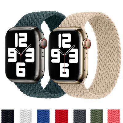 ▫♬ สายสำหรับ Apple Watch Band 44มม. 40/49/45/41/42/38มม. 45มม. ไนลอนถัก Solo Loop สร้อยข้อมือ Correa IWatch Ultra Series 3 8 SE 6 7