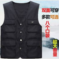 CODHaley Childe Vest Spring Summer Autumn Male Middle-Aged Elderly Dad Wear Waistcoat Multi-Pocket Fishing Photography Leis