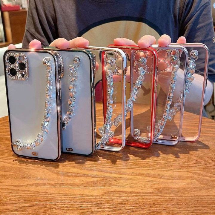 16-digits-หรูหรา-rhinestone-เพชรกรณีโทรศัพท์สำหรับ-iphone-iphone-13pro-max-12-11-xr-xs-max-b-ling-สร้อยข้อมือสายรัดข้อมือโซ่คุ้มครองปก