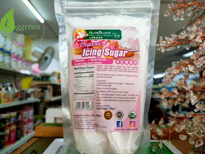 GLUTEN FREE UNBLEACHED👍 ANTI CAKING AGENT💖 HEALTH PARADISE Organic Icing Sugar 350G Lazada