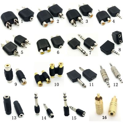 1pcs 6.5mm male to 3.5mm Audio Stereo Jack Female To 2 RCA Male Audio Jack Connector Adapter Converter for Speaker Cables Converters