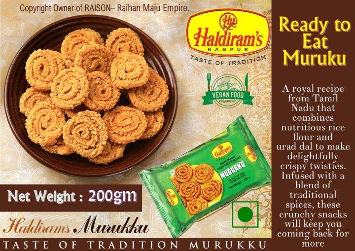 Haldiram's Indian Snacks Murukku-200gm-TASTE OF TRADITION MURUKKU | Lazada