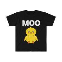 เสื้อยืดผ้าฝ้าย แบบนิ่ม พิมพ์ลายไก่ Says Moo joke meme sarcastic kawaii GLdkda41NAmigo81 MY80