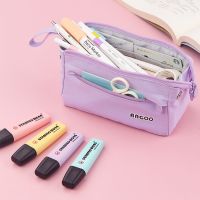 Portable Creative Classic Large Capacity Canvas Stationery Storage Pencil Case Storage Bag Makeup Travel Student Schoolsupplies