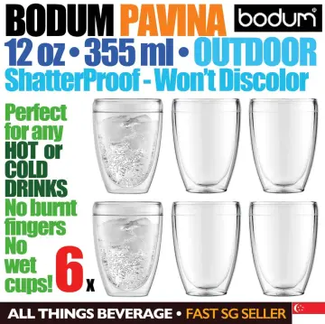 NEW Glass Tumbler Set Bodum Pavina 4 x 250mL + 4 x 350mL Double