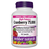 webber naturals High Potency Cranberry Extract 75,000 Urinary Tract Support 120 Capsules 500mg