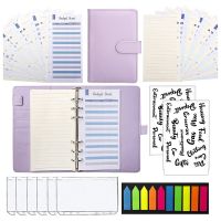 A6 Binder,Money Organizer for Cash Expense Budget Sheet, Loose Leaf Paper,Page Markers,Labels Stickers for Budgeting