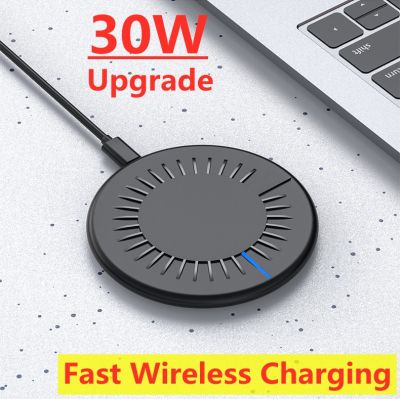 30W Wireless Charger Pad Stand for iPhone 14 13 12 11 Pro X 8 Samsung Xiaomi Phone Chargers Induction Fast Charging Dock Station
