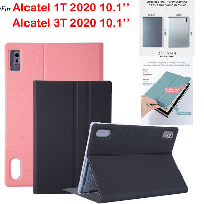 Casing Tablet ตรวจจับผิวบางเฉียบสำหรับ Alcatel 1T 2020 10.1 "เคสป้องกันรองรับด้านหน้าแบบเคสฝาพับหนัง Alcatel 3T 10.1นิ้ว8094 8094X แท็บเล็ตพีซี