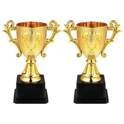 KTmall รางวัลแข่งขันสำหรับเด็ก2ชิ้นเสาถ้วยรางวัลพลาสติกแบบพกพาถ้วยรางวัลสำหรับเด็กอุปกรณ์ตกแต่ง