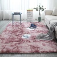 Plush Carpet for Living Room Fluffy Rug Thick Bed Room Carpets Anti-slip Floor Gray Soft Rugs Tie Dyeing Velvet Kids Room Mat