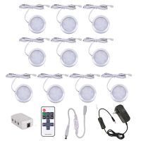 2.5W 12V DC led Under Cabinet Puck Lights Remote Control Dimmable Kitchen Counter Closet Cupboard Lighting Indoor Night Lights Night Lights