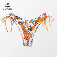 CUPSHE Daisy Floral Tie Side Low-Waist Thong Bottom Women y Single Panties Briefs 2022 Separate Bikini Bottom Swimwear