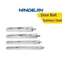 NINDEJIN กลอนประตูสไลด์ขนาด6/8/10/12นิ้ว,สลักเกลียวประตูป้องกันความปลอดภัยแบบซ่อนทำจากสเตนเลสสตีลกลอนประตูห้องน้ำ