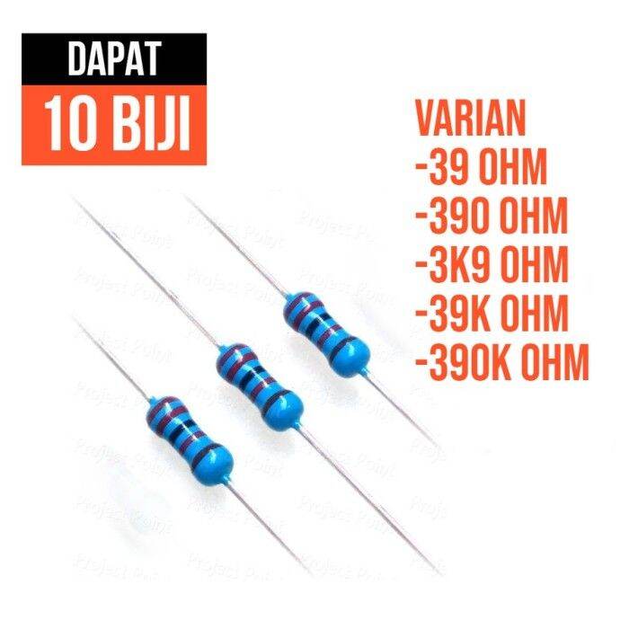 resistor 1/4 watt 1/4W 0.25w 0.25 W 39 390 3k9 39k 390k OHM | Lazada ...