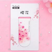 【⊕Good quality⊕】 haozuod Cherry Blossoms ที่คั่นหนังสือแม่เหล็ก Creative สดใสขนาดเล็กสำนักงานนักเรียนแฟ้มหนังสือ Mini แฟ้มหนังสือเคสหนัง PU โทรศัพท์มือถือคลิป