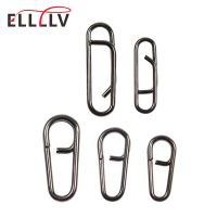 Elllv 100pcs Sea Fishing Stainless Steel Bent Head Oval Split Rings &amp; Fast Snap Clips Fishing Lure Leaders Connector Accessories Accessories