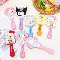 Sanrio Kuromi Melody Cinnamoroll Massage Air Cushion Comb Hand Held Mirror Kawaii Doll Cartoon Cut Abs Portable Gift for Girl