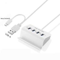 [HOT HAIXWLXKWW 589] USB 2.0 Hub 4พอร์ตอะแดปเตอร์1 USB (Micro Usb) Type C Holder Stand Dock