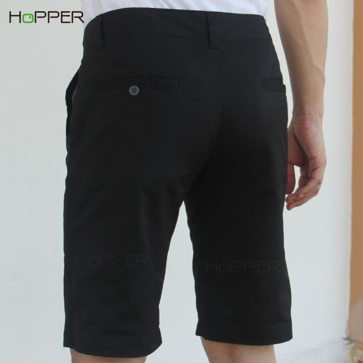กางเกงขาสั้น-hopper-shorts-cotton-100-สีดำ