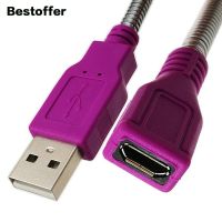 15CM USB 2.0 A Plug to Micro 5 Pin Male to Female Jack Extension Flexible Metal Stand Cable