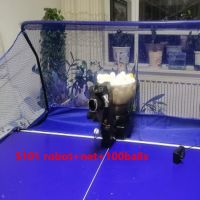 Table Tennis Training Robot Ping Pong Ball Machine Trainer with Catch Net 100Balls ball robot collecting tennis balls catch net